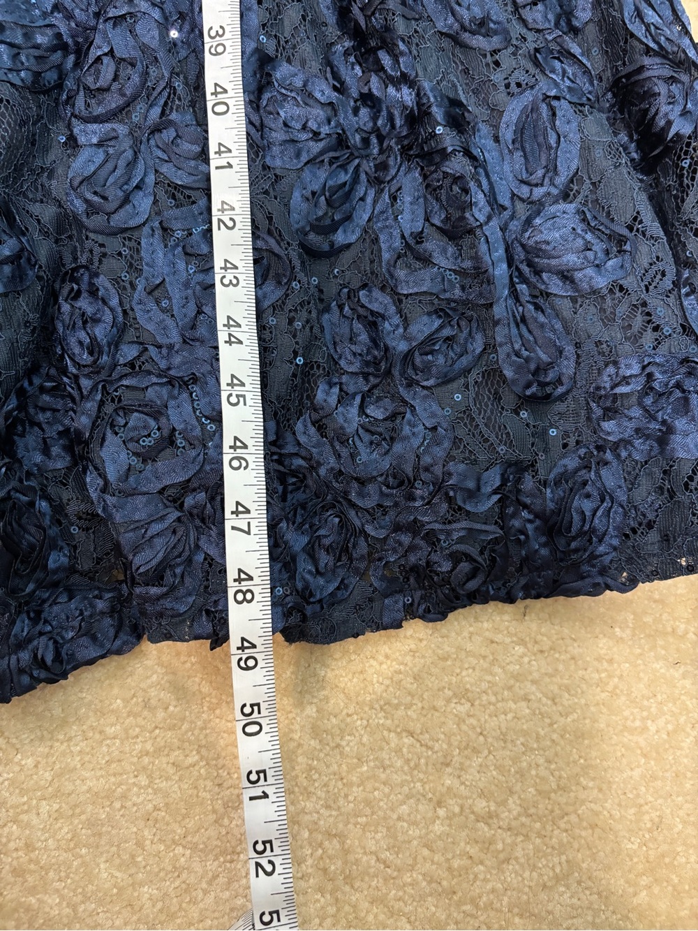 Alex Evenings Elegant Navy Wrap & Floral Midi Dress Size 18W - Picture 11 of 15